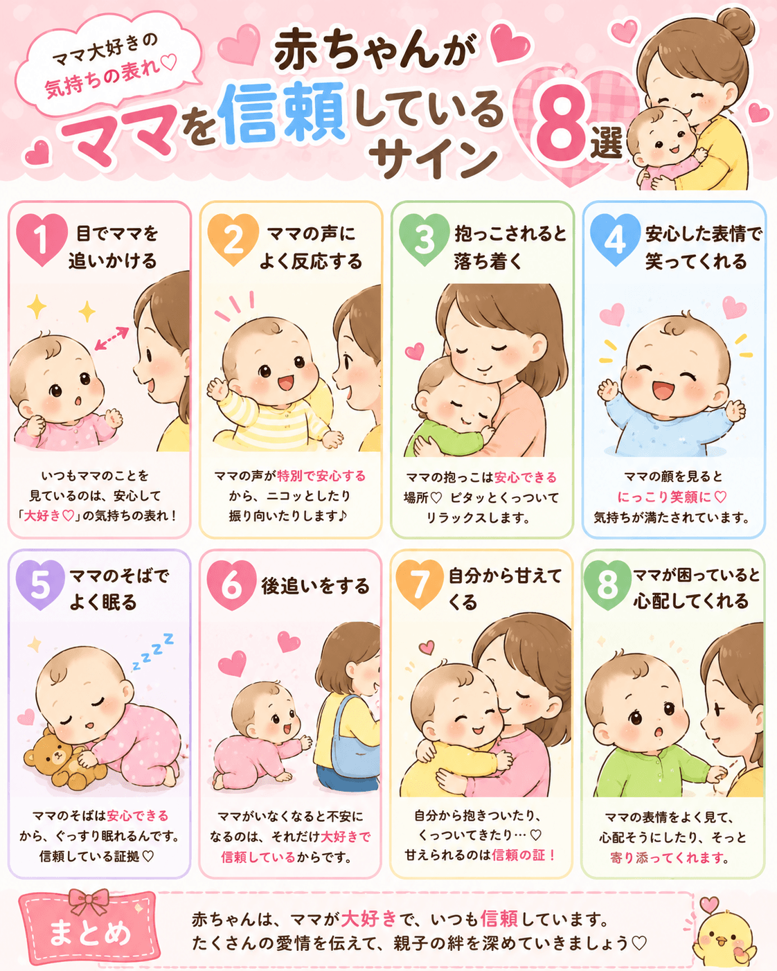 赤ちゃんがママを信頼しているサイン8選