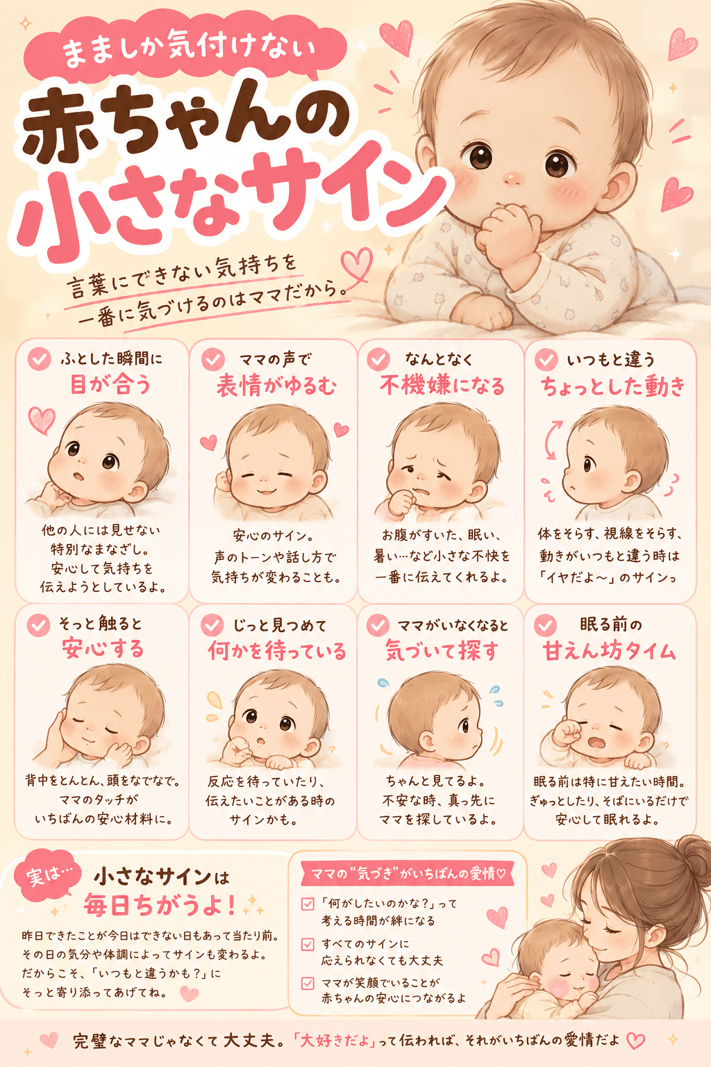 まましか気付けない赤ちゃんの小さなサイン
