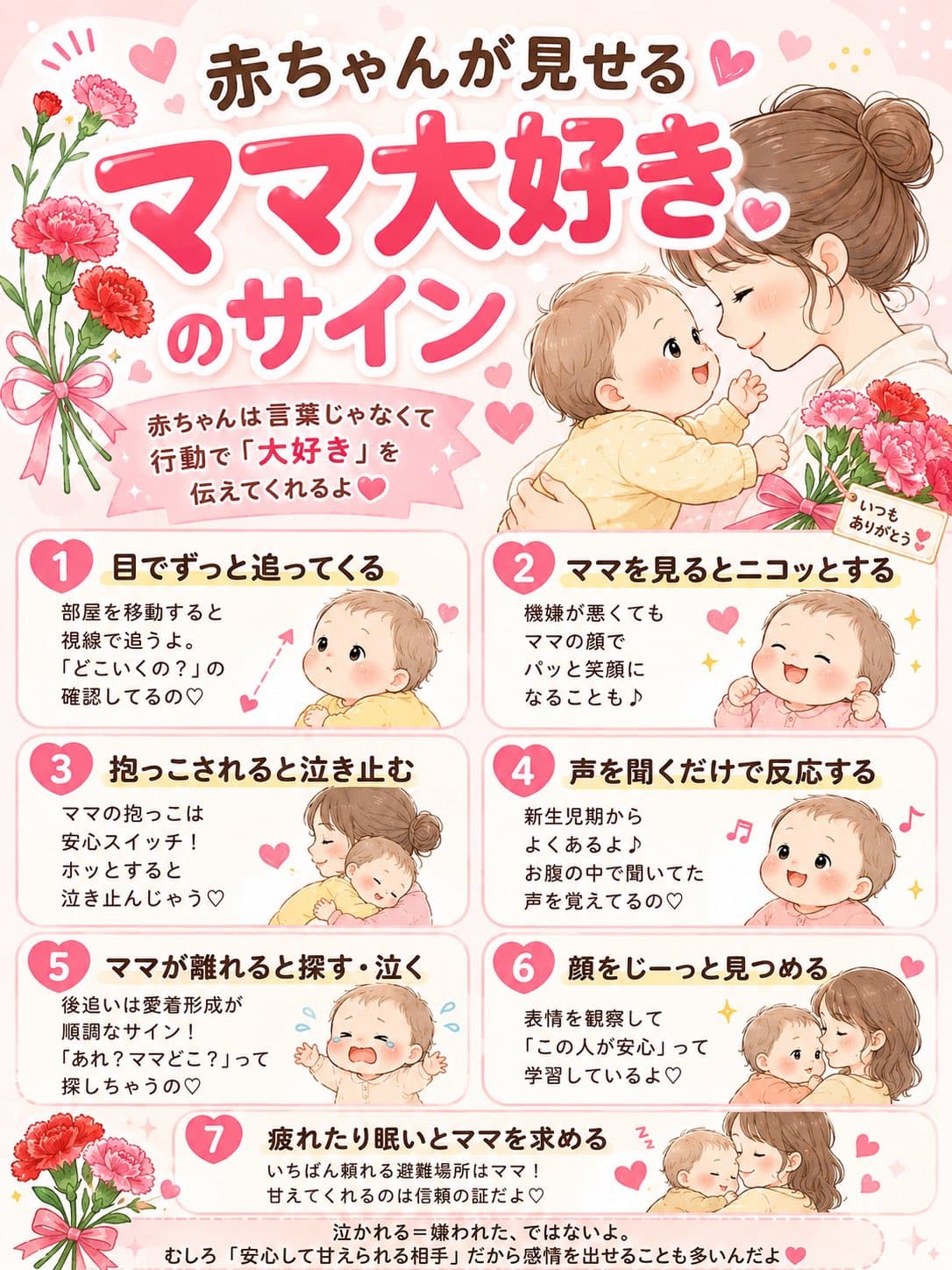 赤ちゃんが見せるママ大好きのサイン