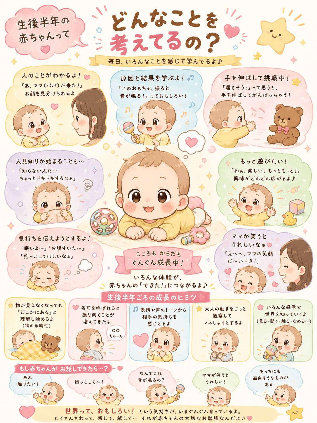 生後半年の赤ちゃんってどんなことを考えてるの?