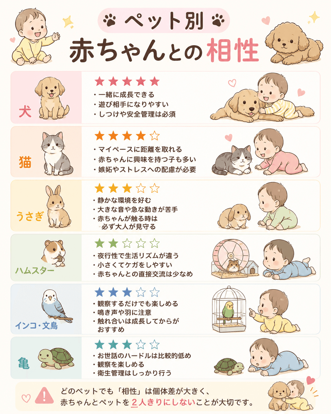 ペット別赤ちゃんとの相性