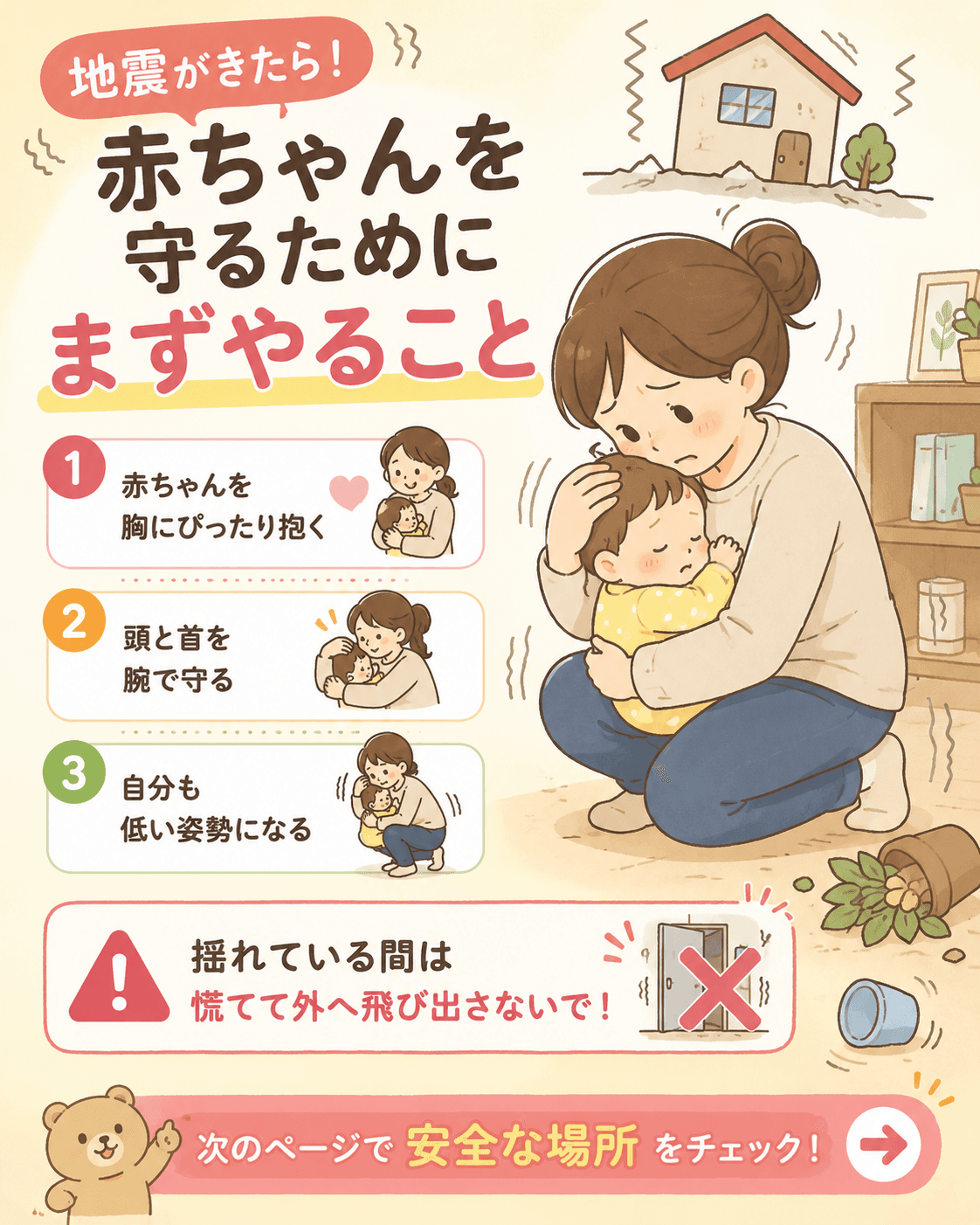 地震がきたら!赤ちゃんを守るために