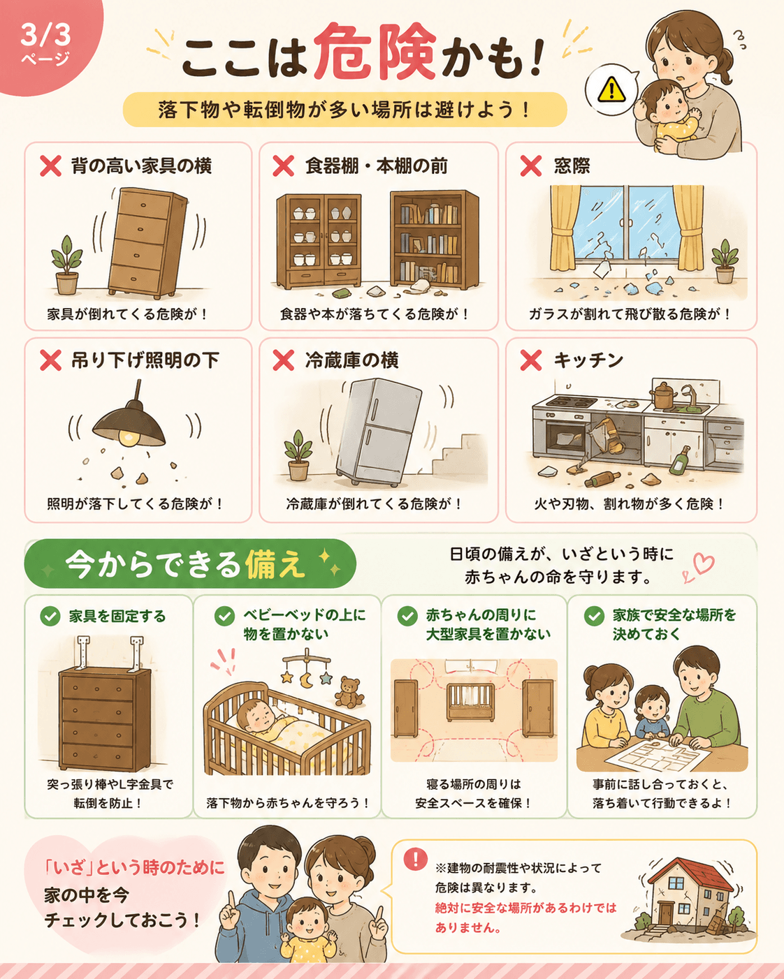 地震がきたら!赤ちゃんを守るために