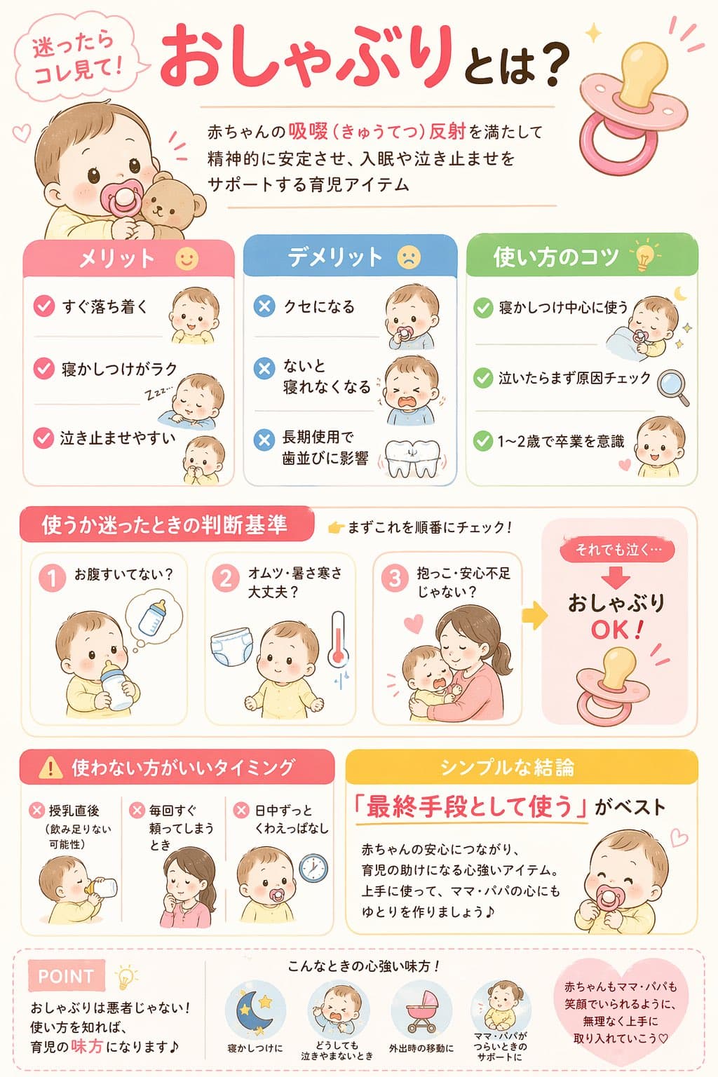 おしゃぶりとは?メリデメ・使うか迷ったときの判断基準