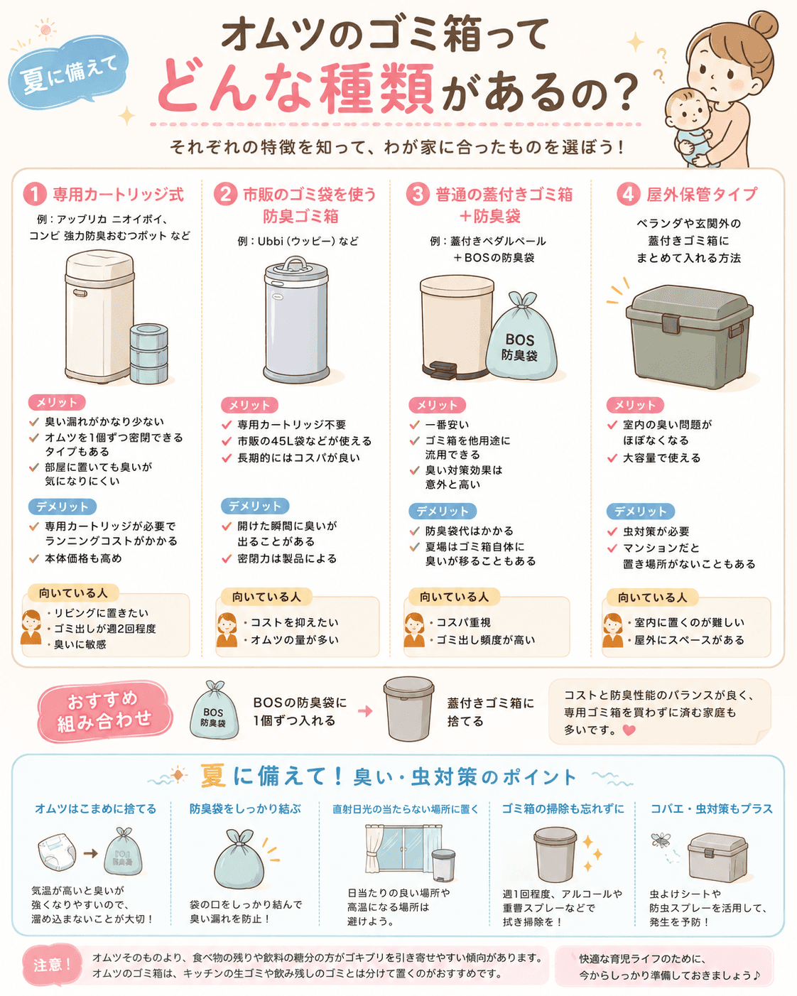 オムツのゴミ箱ってどんな種類があるの?